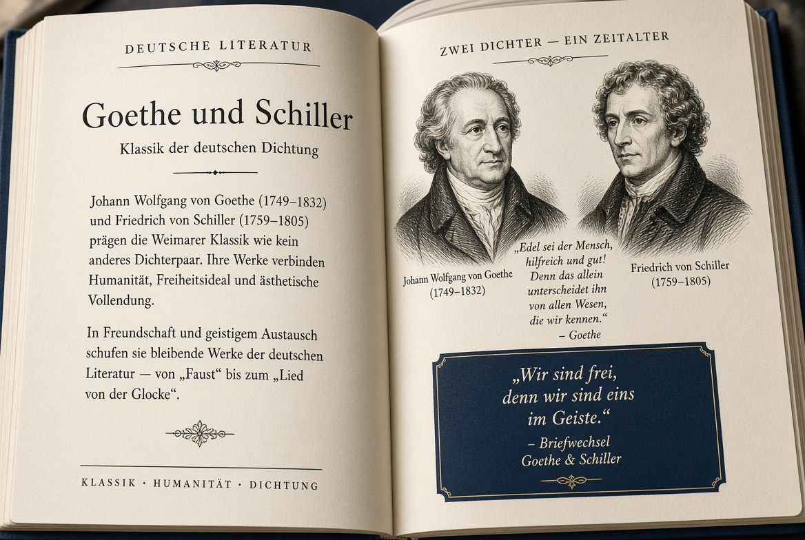 Lehrbuchseite zu Goethe und Schiller